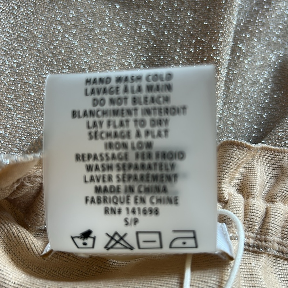 NWT Ramy Brook Knit Marina Dress Neutral Sparkle Strapless Size Small - Picture 11 of 12